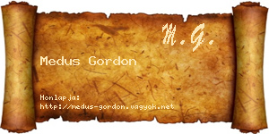 Medus Gordon névjegykártya